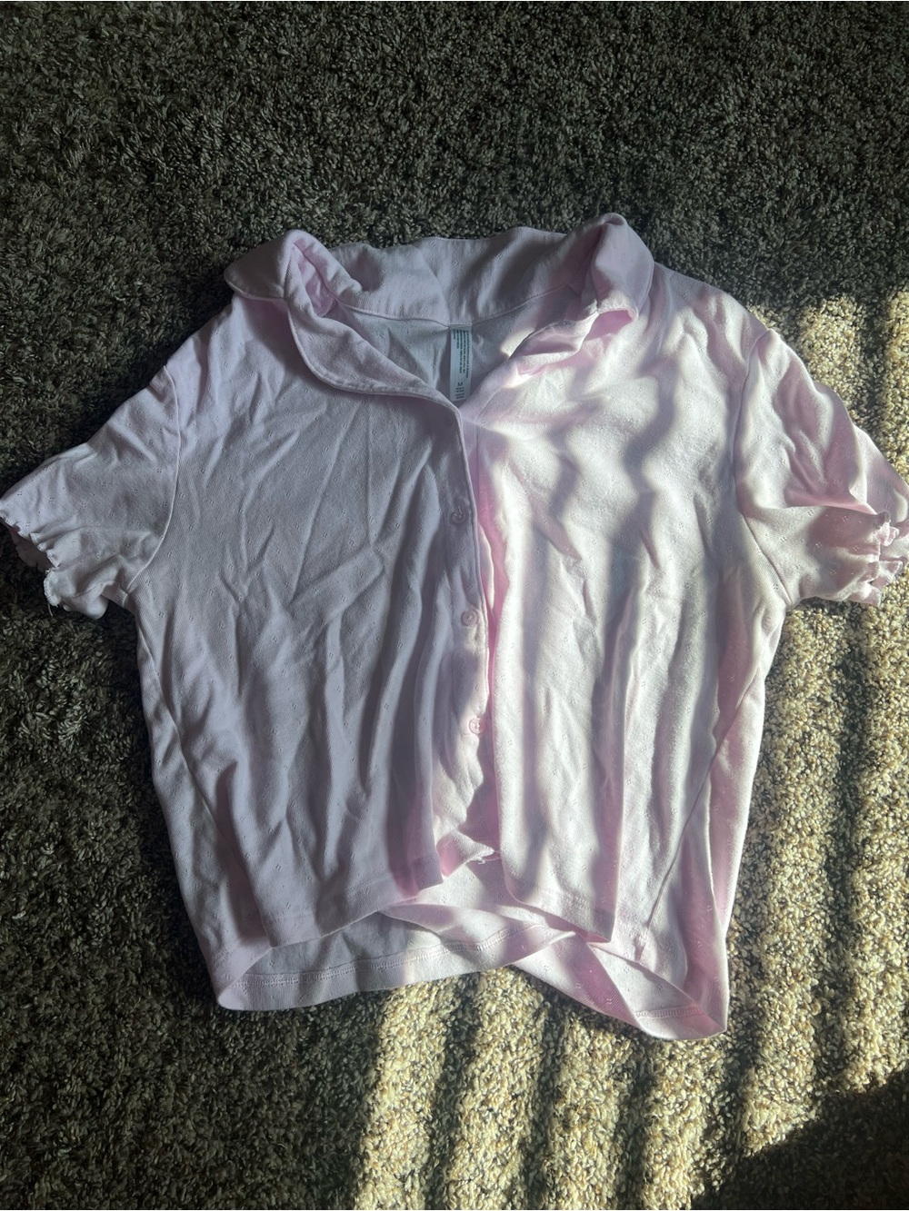 wild fable Pale Pink Short Sleeve Button-Up Top